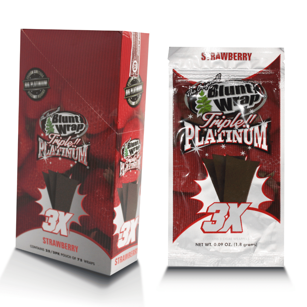 Blunt Wrap Triple Platinum Flat Strawberry – BluntWrapMexico